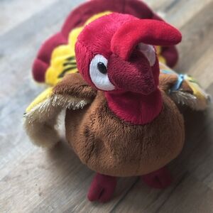 GANZ Red and Brown Stuffed Turkey Toy